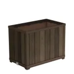 KETER Deco Rectangle Tall Planter Walnut &ndash; auk&scaron;tas stačiakampis vazonas, rie&scaron;uto spalvos