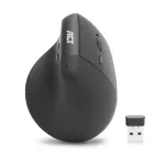 ACT AC5102 ergonominė belaidė vertikali pelė, 1600 DPI, 6 mygtukai, 2,4 GHz, ekologi&scaron;ka perdirbto plastiko, juoda