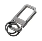 TROIKA ALVAR NERO raktų pakabukas su karabinu, gunmetal/juodas (KR26-05/GM)
