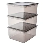 keeeper bea Sandėliavimo dėžių rinkinys, 3x 18 L, Crystal-Grey, su Air-Control dangčiu 3003182700000