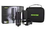 Shure SM4-K-KIT - kondensatorinis mikrofonas, i&scaron;orinis poliarizavimas, laikiklis, popfiltras, dėklas