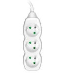 TRACER PowerCord ilginimo laidas 1,5 m 3 lizdai baltas