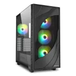 Sharkoon REBEL C80G RGB Midi bok&scaron;tas Juodas