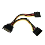 StarTech.com PYO2SATA Y formos SATA maitinimo &scaron;akotuvas, 1 x SATA 15 kontaktų ki&scaron;tukas &ndash; 2 x SATA 15 kontaktų lizdai, 15 cm (6 col.)