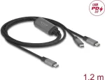 USB laidas DeLOCK 81271 1,2 m USB-C 2 x USB-C juodai pilkas