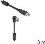 DeLOCK USB kabelis A tipo ki&scaron;tukas į B tipo ki&scaron;tuką 90&deg; žemyn 3 m
