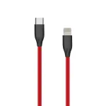 USB Type-C &ndash; Lightning silikoninis laidas, 2m (raudona)