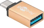 Wentronic Goobay USB-C&trade; Adapter - USB 3.0 A lizdas, auksinis - skirtas USB-C&trade; ir USB-A įrenginių sujungimui (56622)