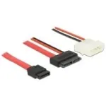 Delock 84791 Slimline SATA kabelis, Slim SATA lizdas į SATA 7 kontaktų + 2 kontaktų maitinimo ki&scaron;tuką, 0,7 m