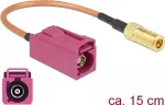 DeLOCK 89677 koaksialinis antenos kabelis, FAKRA H (lizdas) &ndash; SMB (lizdas), 0,15 m