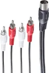 shiverpeaks BS10402 garso laidas 1,5 m DIN (5 kontaktų) 4 x RCA juodas