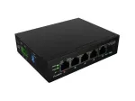 Tinklo jungiklis LANBERG ILFE-4P-1GE-1S-90 &ndash; nevaldomas lengvo pramoninio PoE, 4 prievadai (PoE), 1&times;GigE, 1&times;SFP, DIN bėgelis