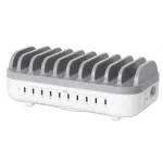 Manhattan 10 prievadų USB-C įkrovimo stotelė, 10x 20W, 200W, maitinimas i&scaron; tinklo (su US/EU/UK adapteriais)