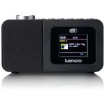 Lenco CR-625BK DAB+/FM laikrodis-radijas su Bluetooth ir belaidžiu įkrovimu, juodas