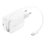Belkin UltraCharge 45W Dual GaN Retractable USB-C Charger White