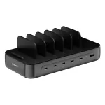 4smarts Įkrovimo stotelė Team 100W 5C/1A su 6 kabeliais, juoda