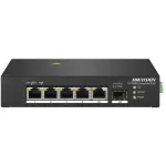 Hikvision DS-3T0306HP nevaldomas tinklo jungiklis 5 prievadų Fast Ethernet PoE juodas