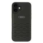 Audi Synthetic Leather Hard Case, skirta iPhone 16 Plus 6.7 inch - juoda