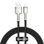 BASEUS Fast Charge Cafule duomenų perdavimo laidas - USB Type-A į Lightning - 480Mbps (2,4A PD) - 1m - Juodas