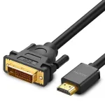 UGREEN HD106 DVI (24+1) &ndash; HDMI laidas su ki&scaron;tukais, 1,5 m, FHD 1080p 60 Hz, juodas