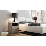Top E Shop M1 SONOMA MAT naktinė spintelė, 2 stalčiai, ąžuolo atspalvis