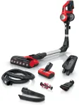 Bosch BBS711ANM belaidis siurblys/&scaron;luota, akumuliatorinis, sausas valymas, be mai&scaron;elio, 0.3 L, juoda, raudona, nerūdijantis plienas
