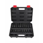 AWTOOLS AW38695BL 95 dalių chromuoto vanadžio veržliarakčių ir antgalių rinkinys su 1/4 colio, 3/8 colio, 1/2 colio reketais, antgaliais, veržliarakčiais ir dėklu