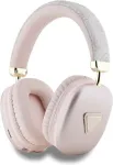 GUESS PU odos 4G trikampio logotipo Bluetooth stereo ausinės, rožinės spalvos