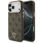 GUESS 4G Triangle Logo MagSafe dėklas, skirtas iPhone 18 Pro Max / 17 Pro Max - rudas