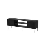 TV spintelė cama meble CORTINA EF 180&times;40&times;60 cm, juoda, medžio drožlių plok&scaron;tės vir&scaron;us, juodas rėmas