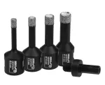 Dedra DED1592SZ01 deimantinių gręžimo vainikėlių rinkinys 6, 8, 10, 12 mm su adapteriu