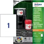 Avery Zweckform B4775-50 A4 baltos polietileno plėvelės etiketės, nuolatiniai klijai, lazeriniams spausdintuvams ir kopijavimo aparatams, 50 lapų, 210 x 297 mm