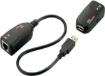 EXSYS EX-1441-2 Gigabit Ethernet prailgintuvas per koaksialinį kabelį, rinkinys, 1000 m, metalinis korpusas, juodas