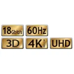 Maxtrack C 215-2 L HDMI kabelis, HDMI-A ki&scaron;tukas ir HDMI-A ki&scaron;tukas, 4K Ultra HD, 2 m, juodos spalvos