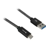 USB 3.2 Gen 2 laidas, USB-A ki&scaron;tukas > USB-C ki&scaron;tukas (juoda/pilka, 0,5 m, pintas)