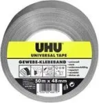 UHU Universal audinio juosta, 48 mm x 50 m, pilka, ypač tvirta, poliesteriu dengta, 1 ritinys 46615