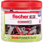 fischer DUOPOWER 8x40 universalių kai&scaron;čių rinkinys, perdengiama dėžutė (80 vnt.)