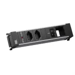 Bachmann POWER FRAME M įleidžiamas elektros lizdų blokas, 2x T13, 1x USB C/C 65 W, 1x CM