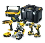 DEWALT. KOMBINUOTAS RINKINYS 18V DCK551P3T (DCD796+DCF887+DCS39+DCS331+DCL050) 3x5.0Ah TSTAK