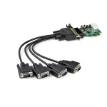 StarTech.com 4 prievadų PCI Express RS232 nuosekliojo ry&scaron;io adapterio kortelė - PCIe RS232 nuosekliojo ry&scaron;io valdiklio kortelė - PCIe į nuoseklųjį DB9 - 16950 UART - žemo profilio plėtimosi kortelė - Windows/Linux - TAA