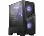 MSI MAG FORGE 100M Mid Tower kompiuterio korpusas, juodas, 2x 120 mm RGB PWM ventiliatorius, 1x 120 mm ventiliatorius, 1-6 RGB valdiklis, grūdintas stiklas, ATX, mATX, mini-ITX