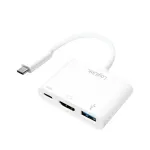 LogiLink 0.14m 2xUSB-C HDMI USB A Baltas adapteris