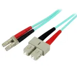 StarTech.com 1m (3ft) LC/UPC į SC/UPC OM3 daugiamodis &scaron;viesolaidinis kabelis, pilnas dupleksas 50/125&micro;m Zipcord, 100G, maži įterpimo nuostoliai, LSZH &scaron;viesolaidinis &scaron;uolis