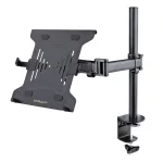 StarTech.com A-LAPTOP-DESK-MOUNT monitoriaus ir ne&scaron;iojamojo kompiuterio stovas prie stalo, ekranams iki 34 col. (8 kg / 17,6 lb) ir ne&scaron;iojamiesiems kompiuteriams (4,5 kg / 9,9 lb), sukamoji VESA kompiuterio platforma su svirtimi, prispaudžiamas prie  ...