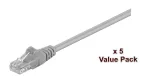 Microconnect V-UTP515VP Cat5e U/UTP tinklo jungtinis kabelis 15 m, pilkas, 5 vnt. pakuotė