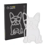 Neoninė &scaron;viesa MANTA Manta SNL66WH French Bulldog White &ndash; dekoratyvinis LED neoninis &scaron;vyturys prancūzų buldogo siluetu