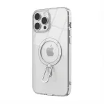GUAN 10H grūdinto stiklo dėklas su stovu, skirtas Apple iPhone 16, permatomas/sidabrinis