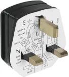 Maitinimo ki&scaron;tukas Bachmann 910.176, 3 polių, 250 V AC, 13 A, juodas plastikinis korpusas