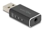 DeLOCK USB 2.0 Tipo-A į 3,5 mm 4 kontaktų lizdo keitiklis, juodas, 68001