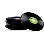 EMTEC Vinyl Look - 10 vnt. CD-R - 700 MB (80 min) 52x - mėlyna, geltona, alyvinė, žalia, rožinė - plonas jewel dėklas